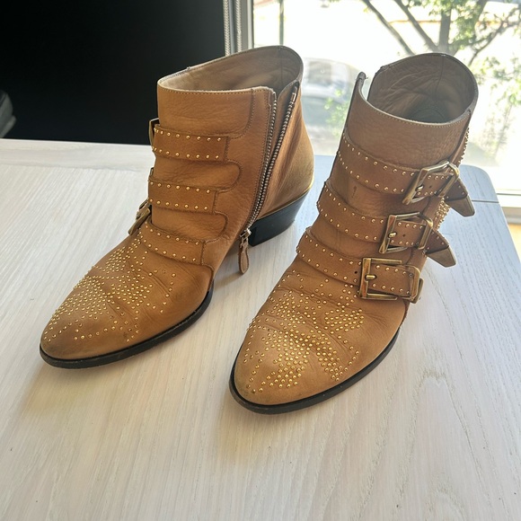 Chloe Susanna tan suede studded boots - Picture 4 of 7